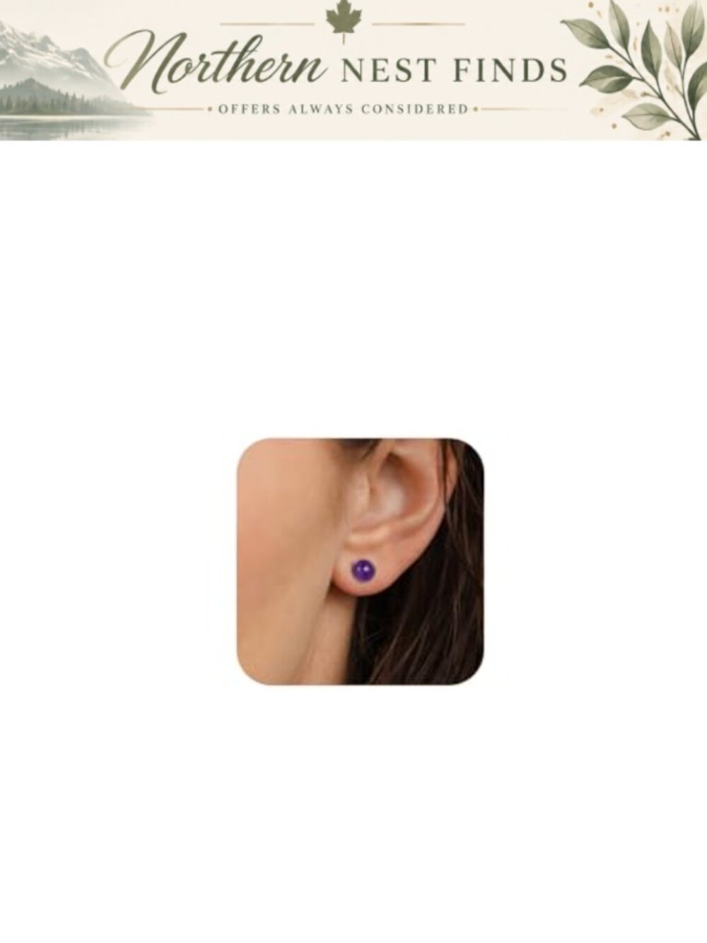 Natural Stone Crystal Ball Stud Earrings 925 Sterling Silver Hypoallergenic Gift